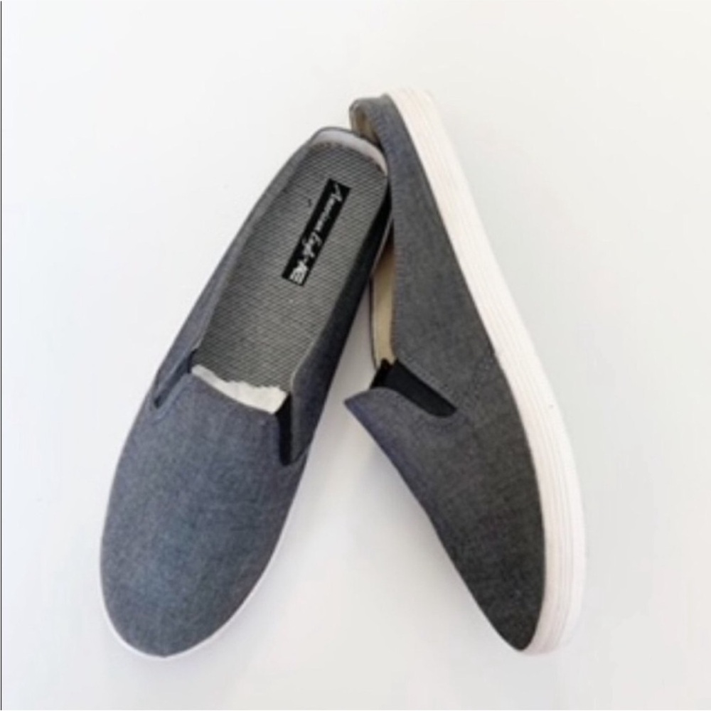 American Eagle Gray Canvas Slide Sneakers ~ 9.5